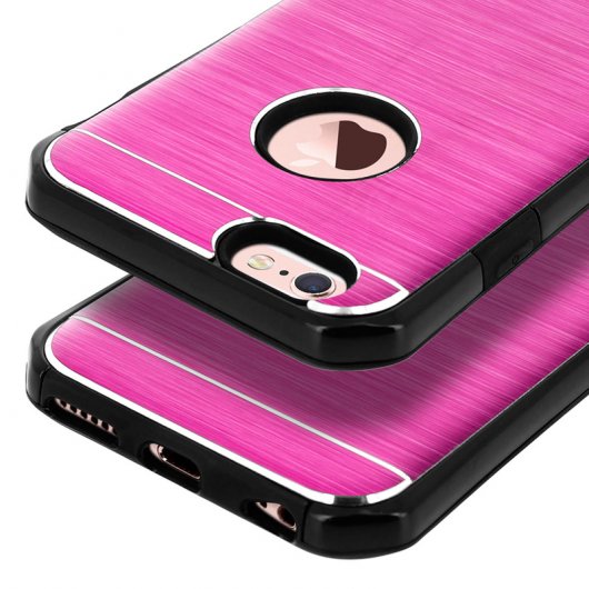 Avizar Funda Protectora de Aluminio y Silicona Rosa para iPhone 6 / iPhone 6S