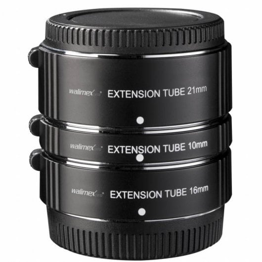 Walimex Pro Extension Tube Set de Anillos Extensores 10/16/21mm para Fuji X