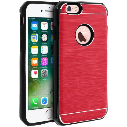 Avizar Funda Protectora de Aluminio y Silicona Roja para iPhone 6 / iPhone 6S