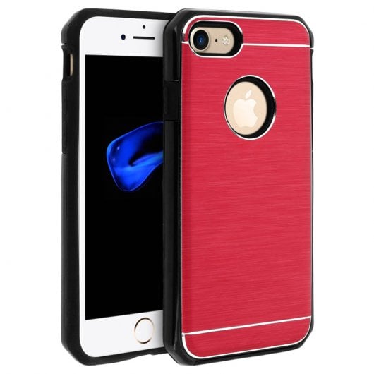 Avizar Funda Protectora de Aluminio y Silicona Roja para iPhone 7 / iPhone 8