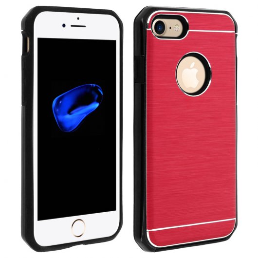 Avizar Funda Protectora de Aluminio y Silicona Roja para iPhone 7 / iPhone 8