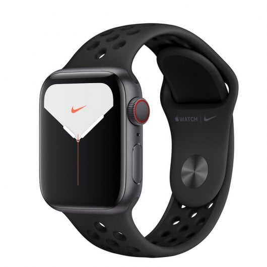 Apple Watch Nike Series 5 GPS + Cellular 40mm Alumínio Cinzento Espacial com Correia Desportiva Antracite/Preta