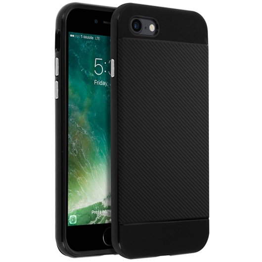 Avizar Funda Protectora Bumper Negra Bimateria para iPhone 7 / iPhone 8