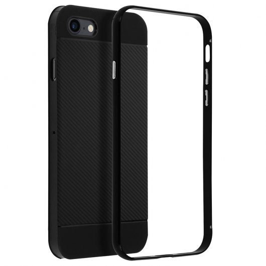 Avizar Funda Protectora Bumper Negra Bimateria para iPhone 7 / iPhone 8