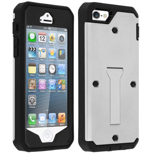 Avizar Funda Protectora Plateada Antigolpes con Función Vídeo para iPhone 5 / iPhone 5S / iPhone SE