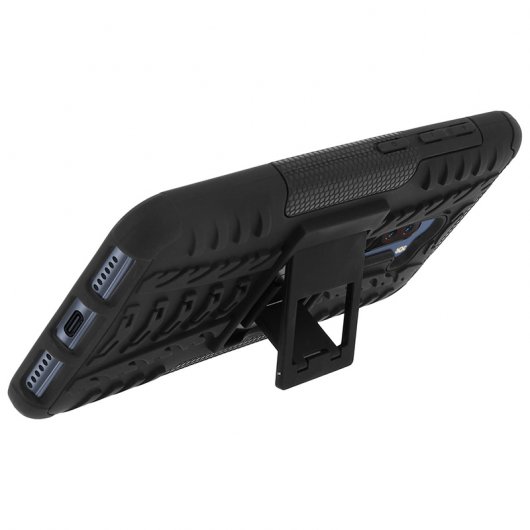 Avizar Funda Protectora Negra con Refuerzos Antigolpes y Soporte para Xiaomi Pocophone F1