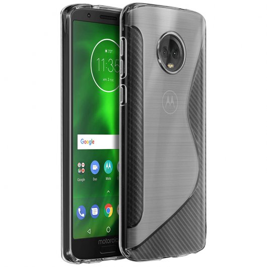 Avizar Funda Protectora de Silicona Flexible Blanca S-Line para Motorola Moto G6