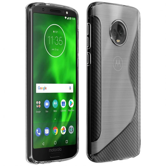 Avizar Funda Protectora de Silicona Flexible Blanca S-Line para Motorola Moto G6