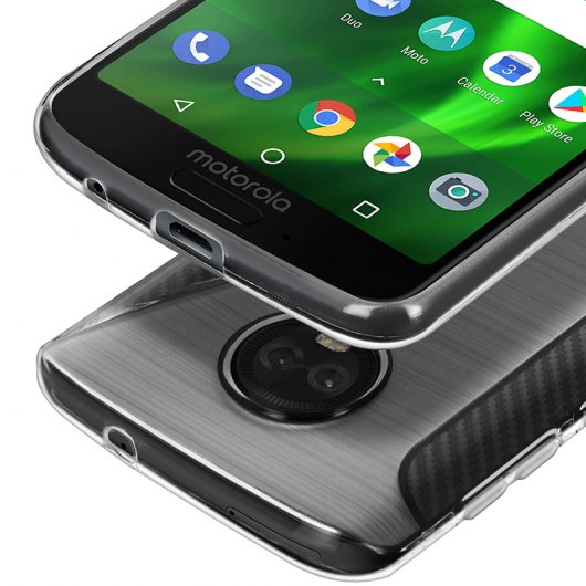 Avizar Funda Protectora de Silicona Flexible Blanca S-Line para Motorola Moto G6