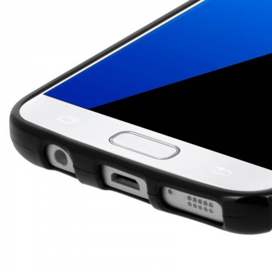 Avizar Funda Protectora de Siligona Negra Flexible S-Line para Samsung Galaxy S7