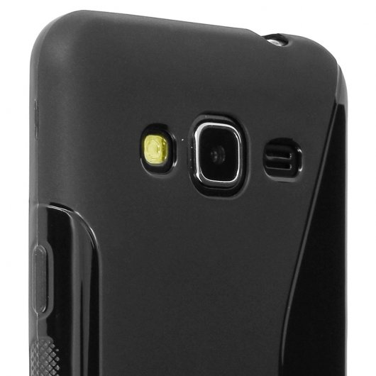 Avizar Funda Protectora de Silicona Negra Flexible para Samsung Galaxy J3