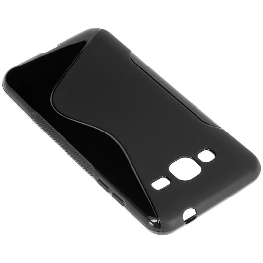 Avizar Funda Protectora de Silicona Negra Flexible para Samsung Galaxy J3