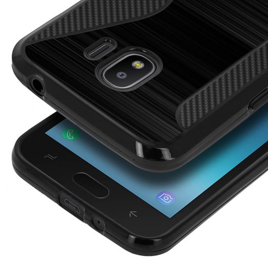 Avizar Funda Protectora de Silicona Negra Flexible S-Line para Samsung Galaxy Grand Prime Pro