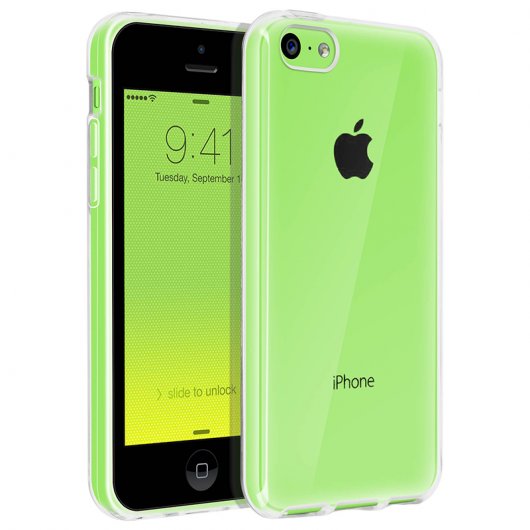 Avizar Funda Protectora de Silicona Ultrafina Transparente para iPhone 5C