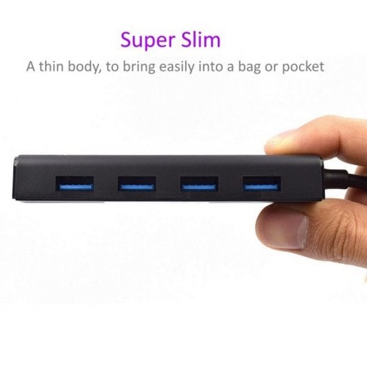 Ewent Hub 4 puertos USB 3.1 Negro