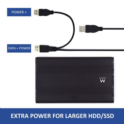 Ewent Carcasa de Aluminio para Disco Duro Sata 2.5" USB 2.0