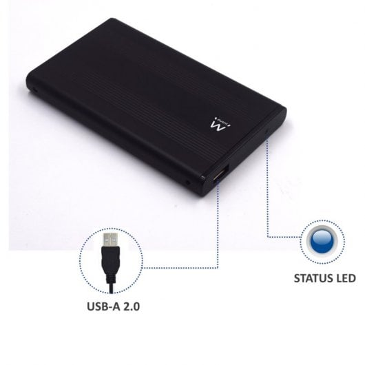 Ewent Carcasa de Aluminio para Disco Duro Sata 2.5" USB 2.0