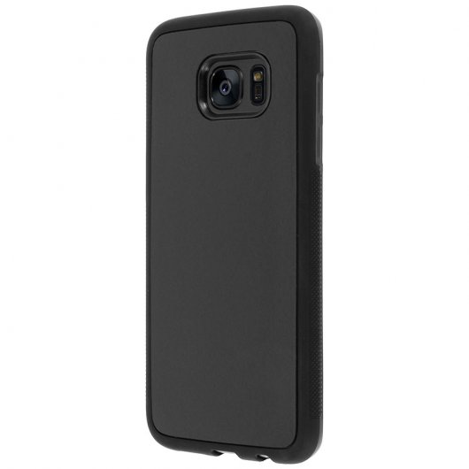 Avizar Funda Protectora de Silicona Negra con Ventosa para Samsung Galaxy S7 Edge