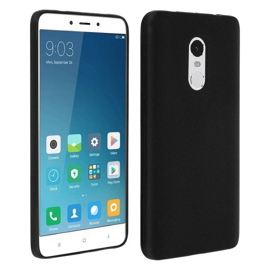 Avizar Funda Protectora de Silicona Negra Flexible para Xiaomi Redmi Note 4 / 4X