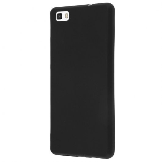 Avizar Funda Protectora de Silicona Negra Flexible para Huawei P8 Lite