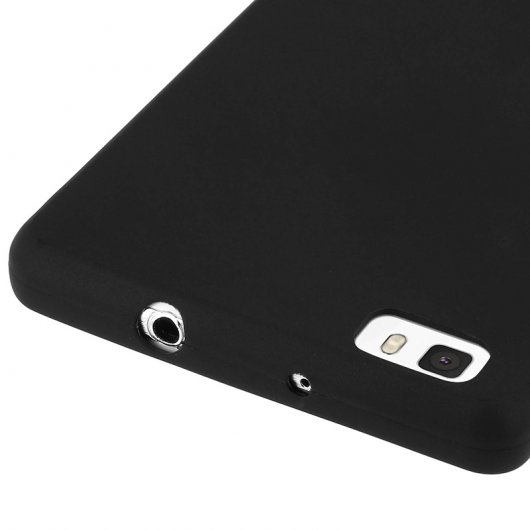Avizar Funda Protectora de Silicona Negra Flexible para Huawei P8 Lite