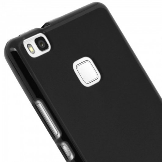 Avizar Funda Protectora de Silicona Negra Flexible para Huawei P9 Lite