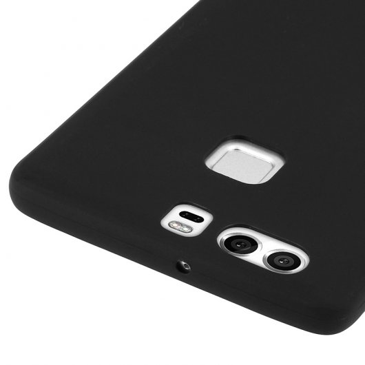 Avizar Funda Protectora de Silicona Flexible Negro Mate para Huawei P9