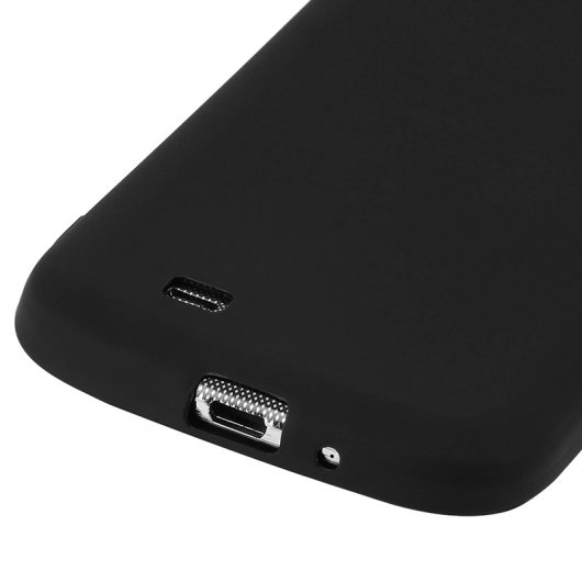 Avizar Funda Protectora de Silicona Flexible Negro Mate para Samsung Galaxy S4