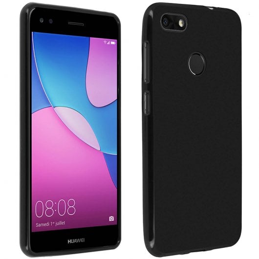 Avizar Funda Protectora de Silicona Flexible Negro Mate para Huawei Y8 Pro 2017 / P9 Lite Mini