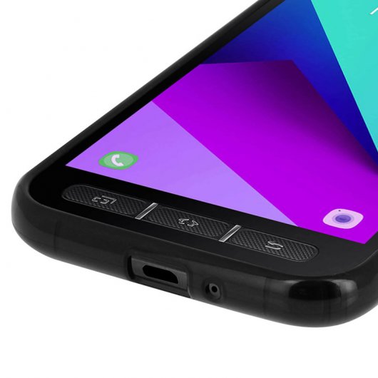 Avizar Funda Protectora de Silicona Flexible Negra para Samsung Galaxy Xcover 4