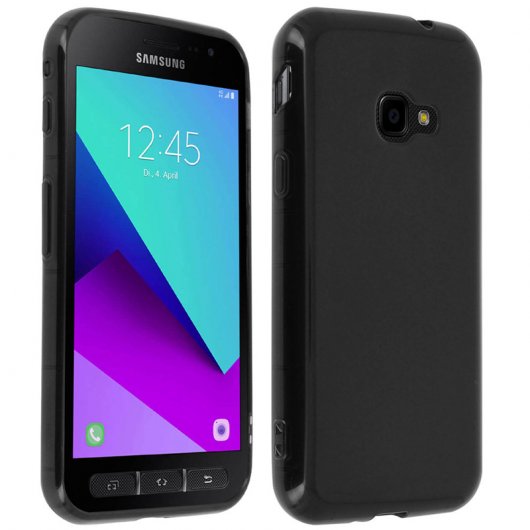 Avizar Funda Protectora de Silicona Flexible Negra para Samsung Galaxy Xcover 4