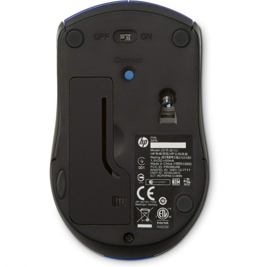 HP X3000 Ratón Inalámbrico Azul 1200DPI