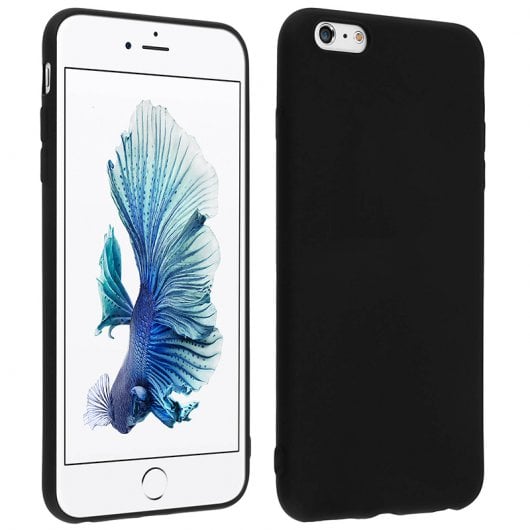 Avizar Funda Protectora de Silicona Flexible Negro Mate para iPhone 6 Plus, iPhone 6S Plus