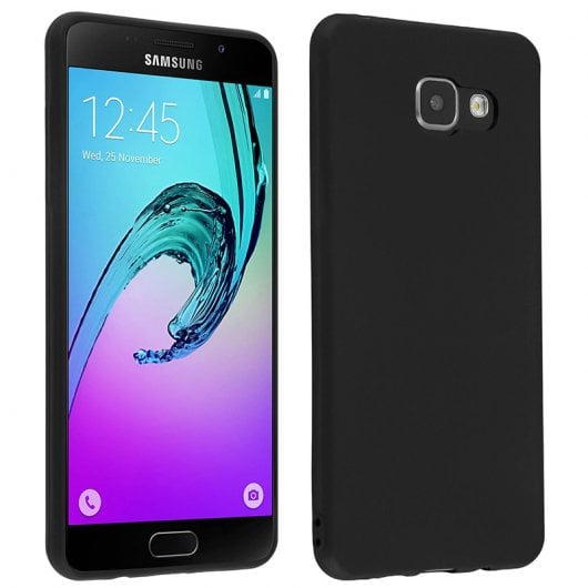 Avizar Funda Protectora de Silicona Flexible Negro Mate para Samsung Galaxy A3 2016