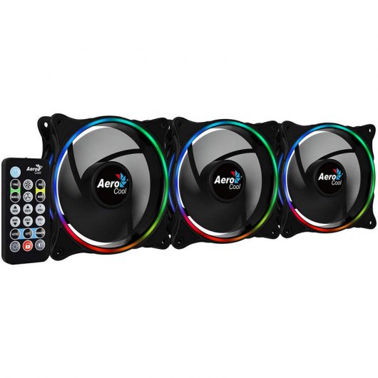 AeroCool Eclipse 12 Pro ARGB Pack 3 Ventilateurs 120mm + H66F HUB + Télécommande