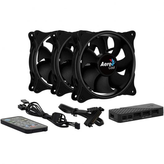 AeroCool Eclipse 12 Pro ARGB Pack 3 Ventilateurs 120mm + H66F HUB + Télécommande