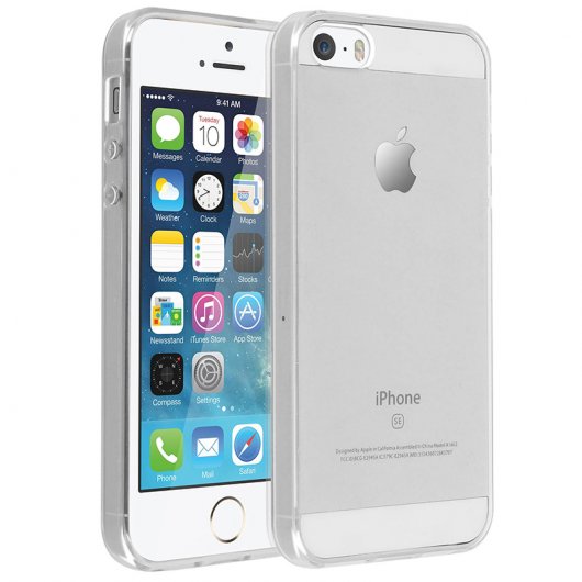 Avizar Capa Protetora de Silicone Transparente Ultra-Fina para iPhone 5 / 5S / SE