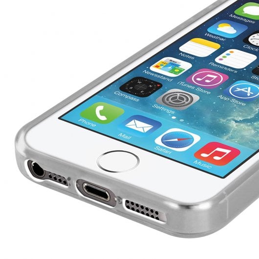 Avizar Capa Protetora de Silicone Transparente Ultra-Fina para iPhone 5 / 5S / SE