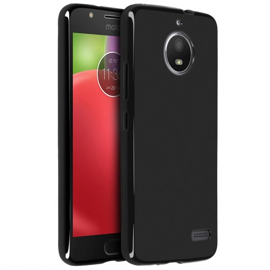Avizar Funda Protectora de Silicona Negra Flexible para Motorola Moto E4
