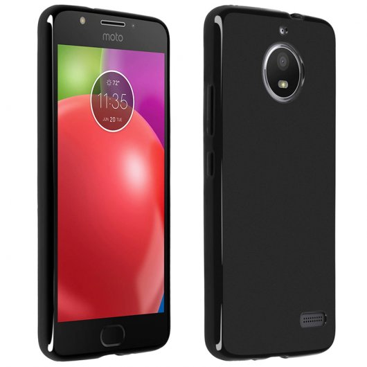 Avizar Funda Protectora de Silicona Negra Flexible para Motorola Moto E4