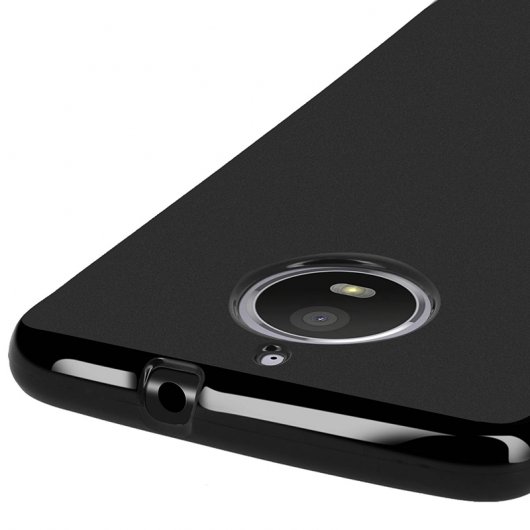 Avizar Funda Protectora de Silicona Negra Flexible para Motorola Moto E4