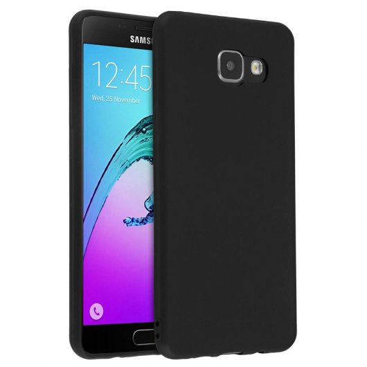 Avizar Funda Protectora Negra de Silicona Ultrafina Mate para Samsung Galaxy A5 2016