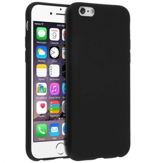 Avizar Funda Protectora de Silicona Negra Mate Ultrafina para iPhone 6 / iPhone 6S