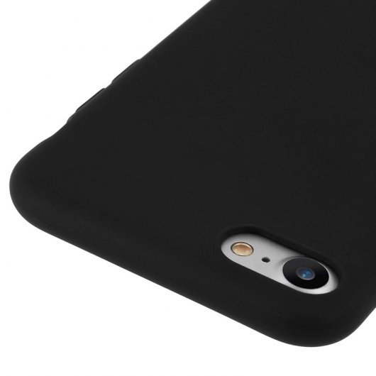 Avizar Capa Protetora de Silicone Preta Fosca Ultra-Fina para iPhone 7 / 8