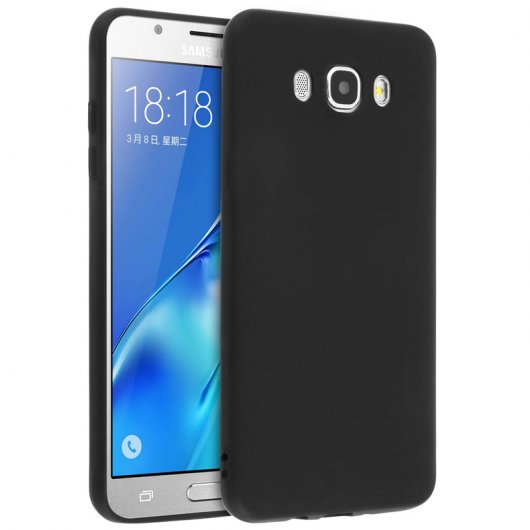 Avizar Funda Protectora de Silicona Negra Mate Ultrafina para Samsung Galaxy J5 2016