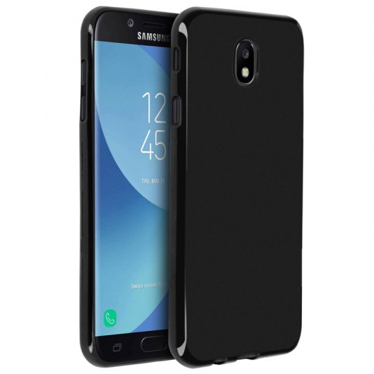 Avizar Funda Protectora de Silicona Negra Mate Ultrafina para Samsung Galaxy J7 2017