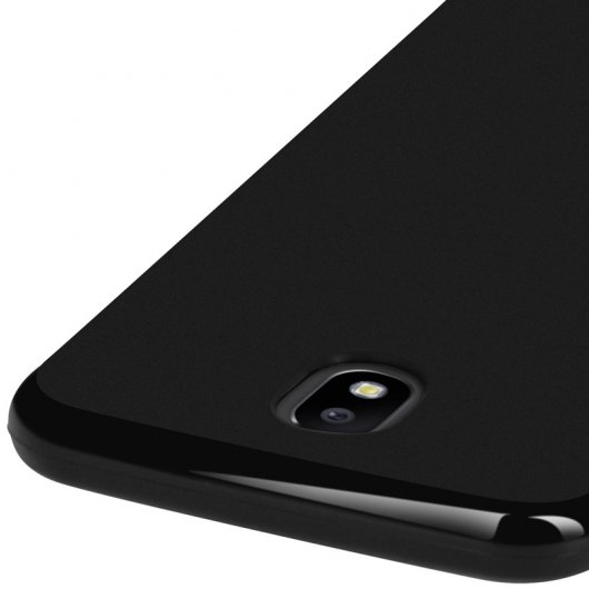 Avizar Funda Protectora de Silicona Negra Mate Ultrafina para Samsung Galaxy J7 2017