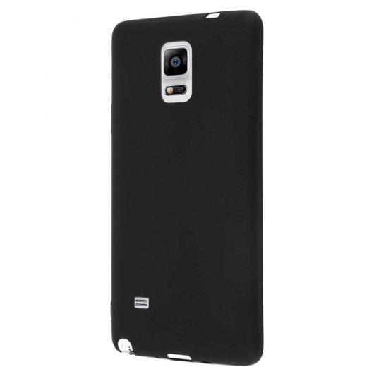 Avizar Funda Protectora de Silicona Negra Ultrafina para Samsung Galaxy Note 4