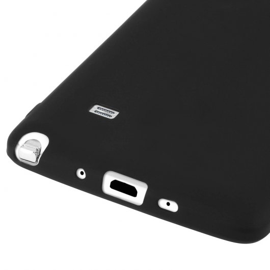 Avizar Funda Protectora de Silicona Negra Ultrafina para Samsung Galaxy Note 4