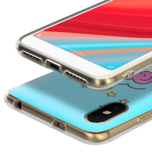 Avizar Funda Protectora de Silicona Flexible con Estampado de Unicornios y Estrellas para Xiaomi Redmi S2